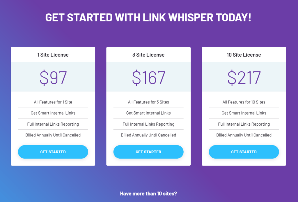 Link Whisper pricing